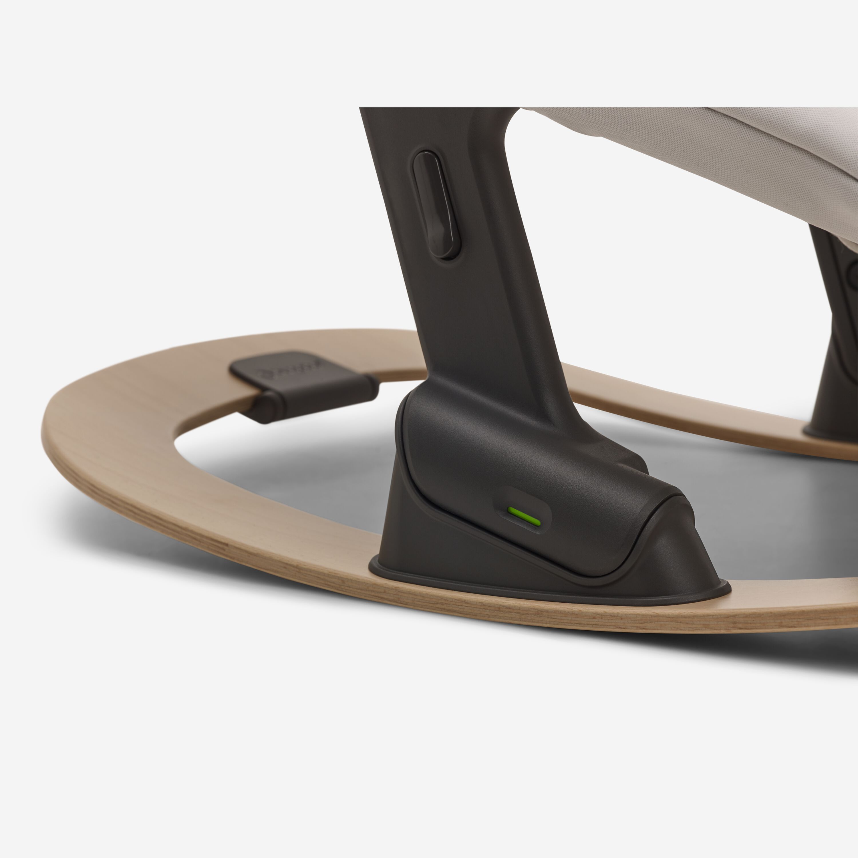 Close up of the safety indicators on the Bugaboo Giraffe rocker frame. - Main Modal Image Slide 6 of 7