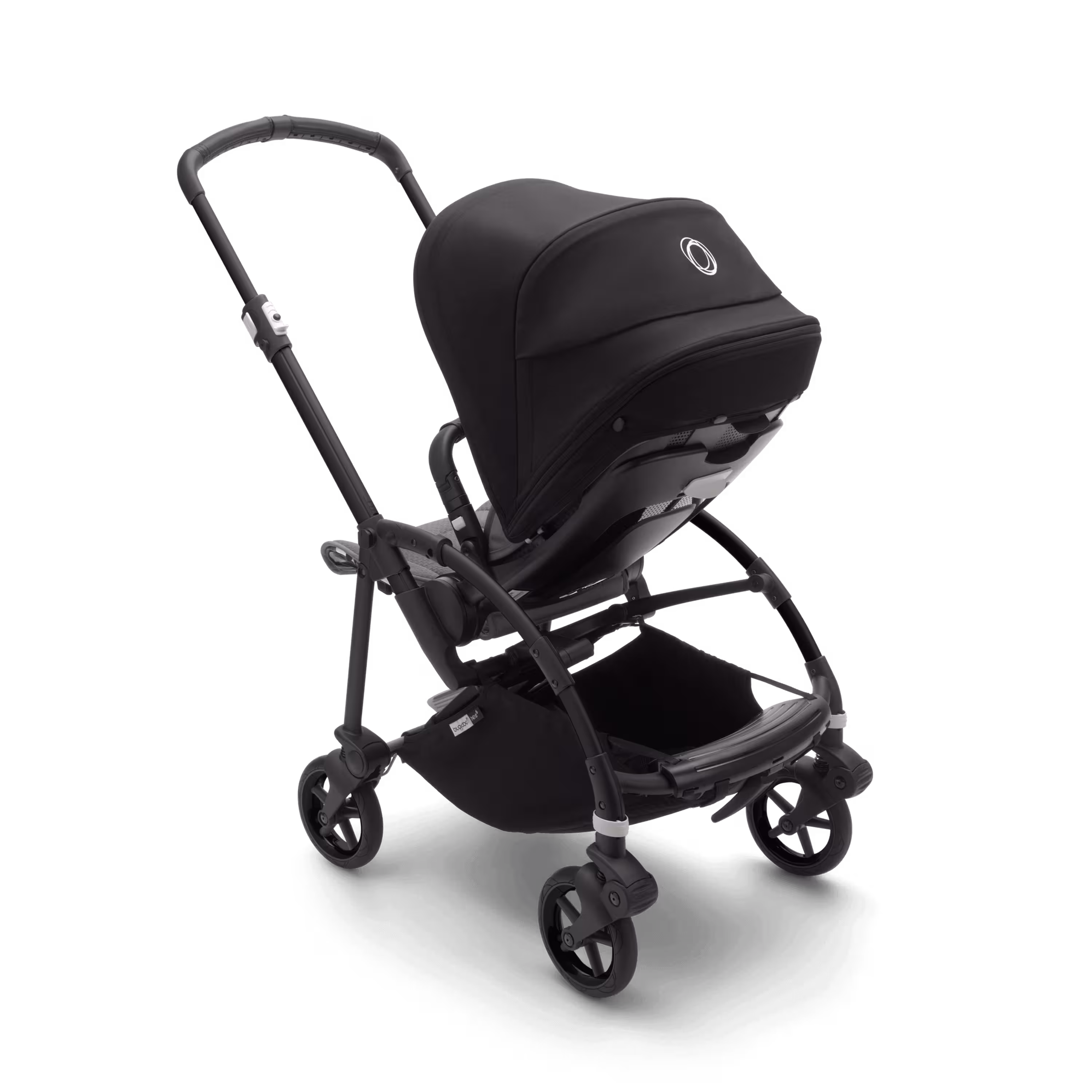 Bugaboo Bee 6 bassinet and seat stroller black sun canopy, grey mélange fabrics, black base - Main Modal Image Slide 3 van 6