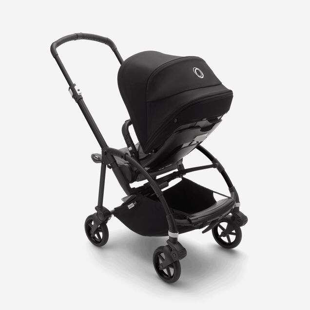 Bugaboo Bee 6 bassinet and seat stroller black sun canopy, grey mélange fabrics, black base - Main Image Slide 3 of 6