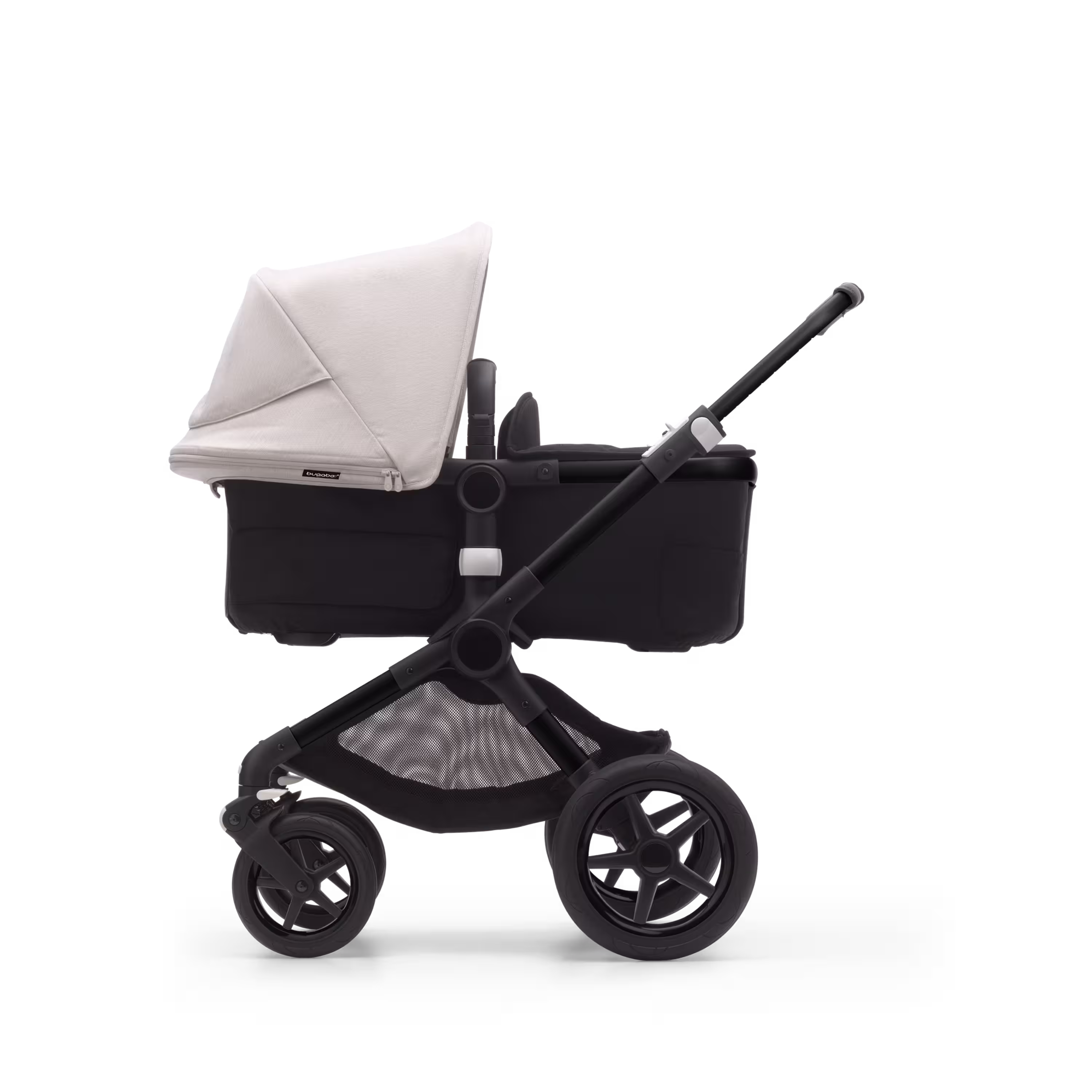 Bugaboo Fox 3 bassinet and seat stroller black base, midnight black fabrics, misty white sun canopy - Main Modal Image Slide 9 of 9