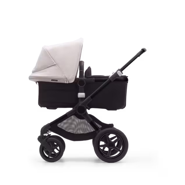 Bugaboo Fox 3 bassinet and seat stroller black base, midnight black fabrics, misty white sun canopy - Main Image Slide 9 of 9