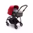 Bugaboo Bee 6 bassinet and seat stroller red sun canopy, grey mélange fabrics, black base - Thumbnail Slide 1 of 3