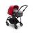 Bugaboo Bee 6 bassinet and seat stroller red sun canopy, grey mélange fabrics, black base - Thumbnail Slide 1 of 3