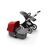 Bugaboo Fox 2 seat and carrycot pushchair red sun canopy, grey melange fabrics, aluminium base - Thumbnail Slide 9 of 10