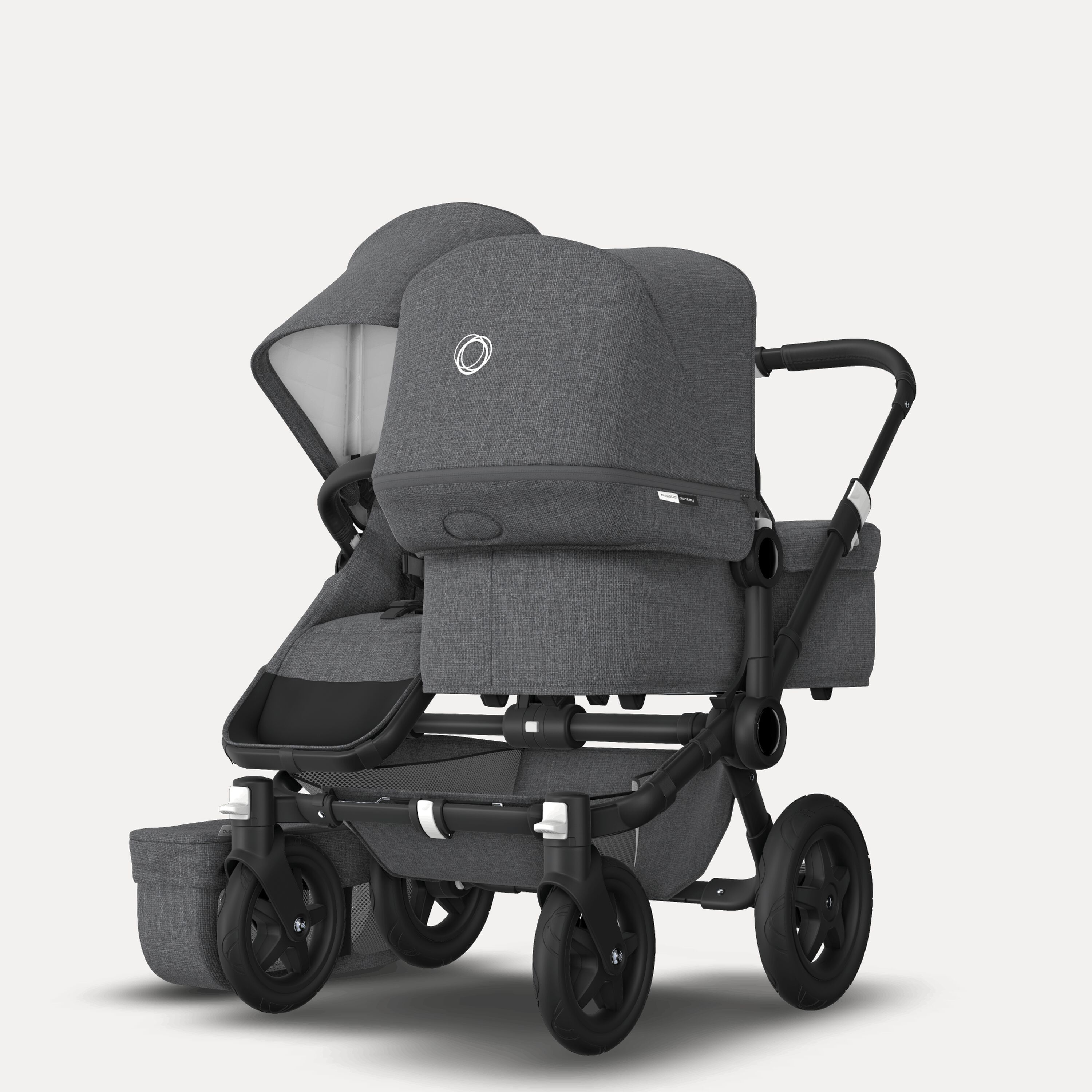 UK Bugaboo Donkey 2 Duo Classic Grey Melange, Black Chassis - Main Modal Image Slide 5 of 6