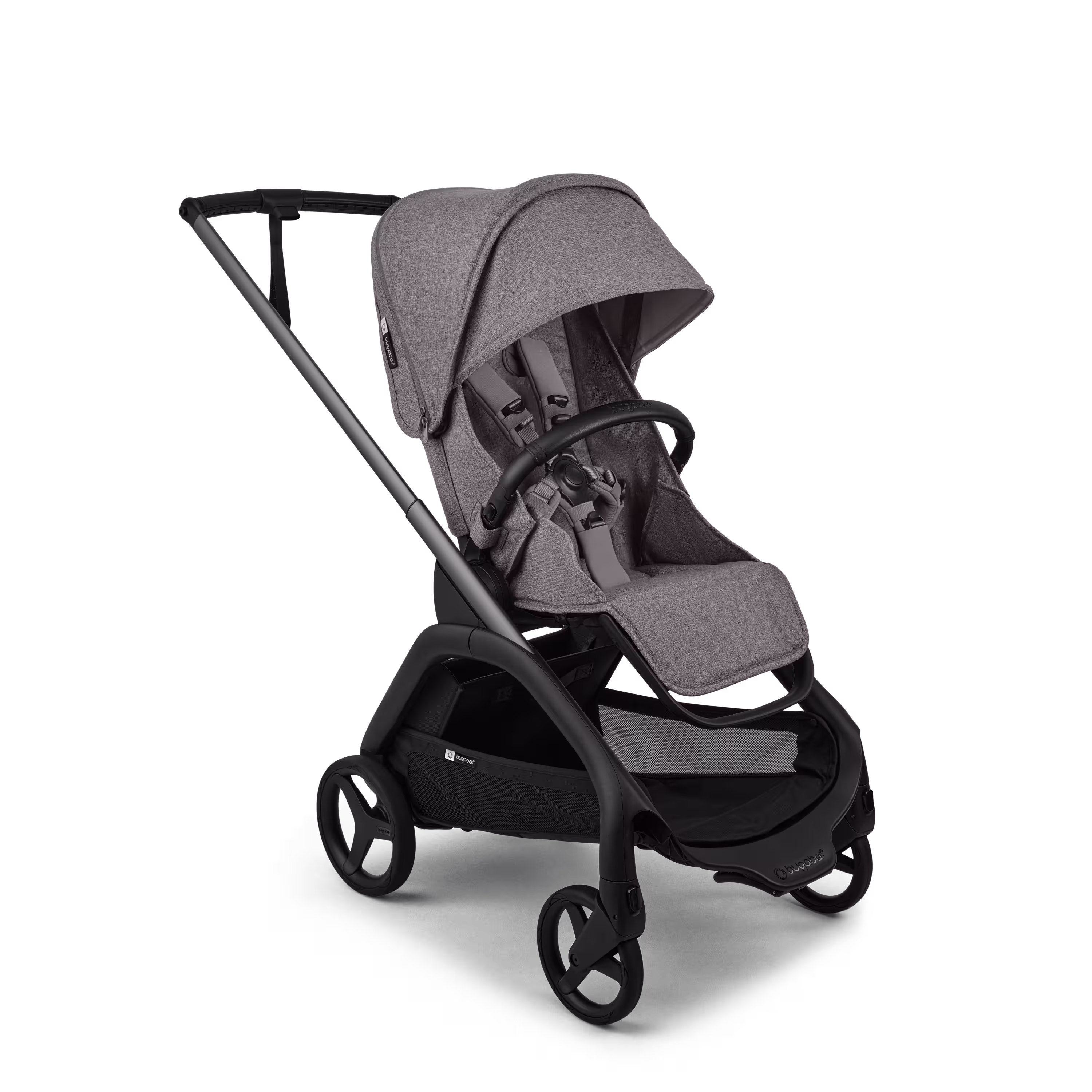 Bugaboo Dragonfly Plus 2-in-1 stroller graphite base, grey melange fabrics, grey melange sun canopy  - Main Modal Image Slide 3 of 11