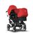 Bugaboo Donkey 3 Duo seat and bassinet stroller red sun canopy, black fabrics, aluminium base - Thumbnail Slide 1 van 5