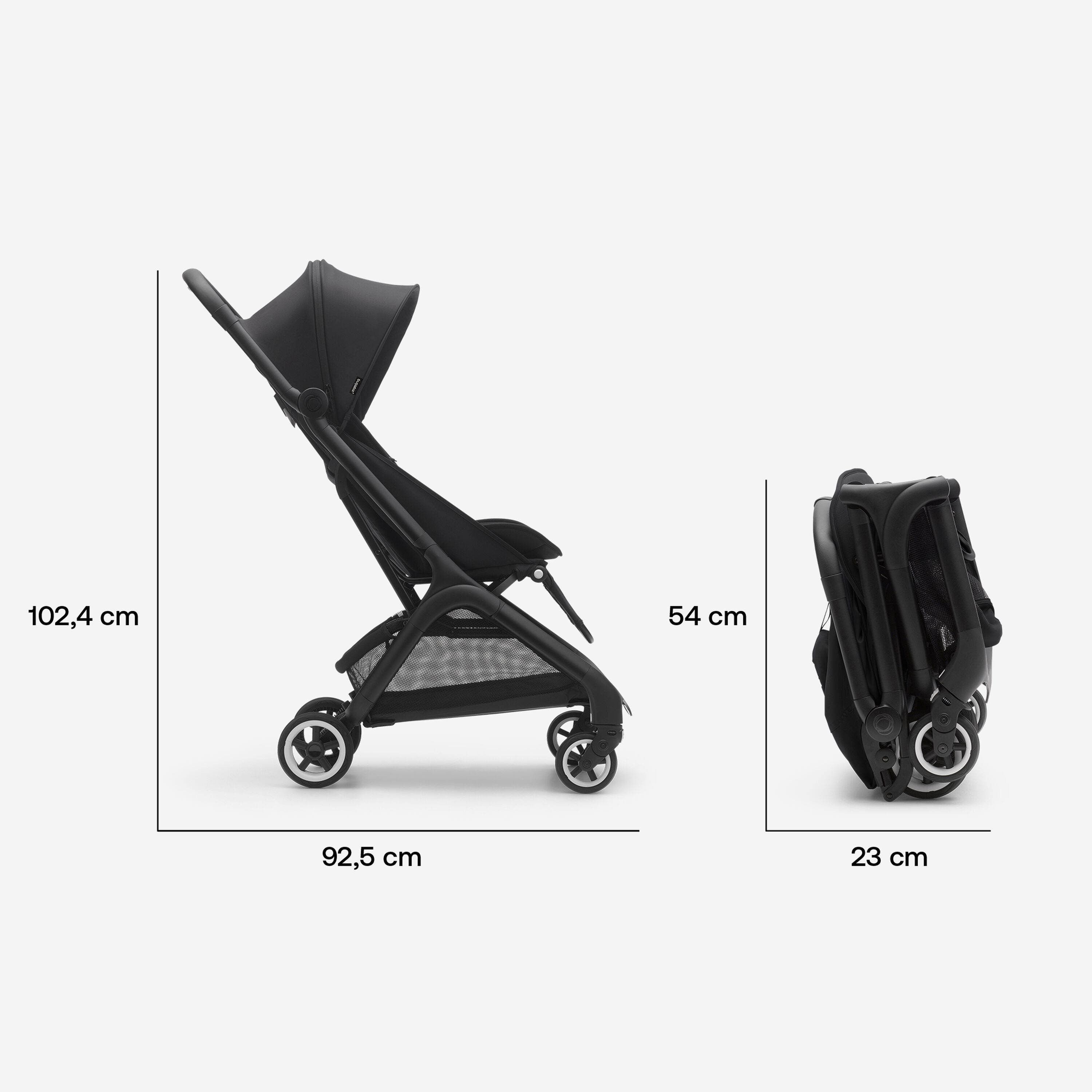 Bugaboo Butterfly travel stroller black base, dark cherry red fabrics, dark cherry red sun canopy - Main Modal Image Slide 8 of 13