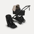 Bugaboo Dragonfly Plus 2-in-1 stroller black base, heritage black fabrics, desert taupe sun canopy