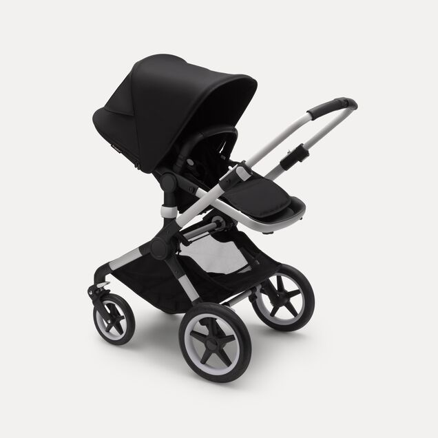 Bugaboo Fox 3 bassinet and seat stroller  aluminium base, midnight black fabrics, midnight black sun canopy - Main Image Slide 1 of 3