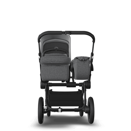 Bugaboo Donkey 5 Mono bassinet and seat stroller black base, grey mélange fabrics, grey mélange sun canopy - view 2