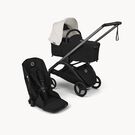 Bugaboo Dragonfly Plus 2-in-1 stroller graphite base, heritage black fabrics, misty white sun canopy
