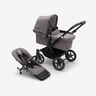 Bugaboo Donkey 5 Mono 2-in-1 stroller black base, grey mélange fabrics, grey mélange sun canopy