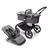 Refurbished Bugaboo Fox 5 bassinet and seat stroller graphite base, grey melange fabrics, midnight black sun canopy - Thumbnail Slide 4 van 7