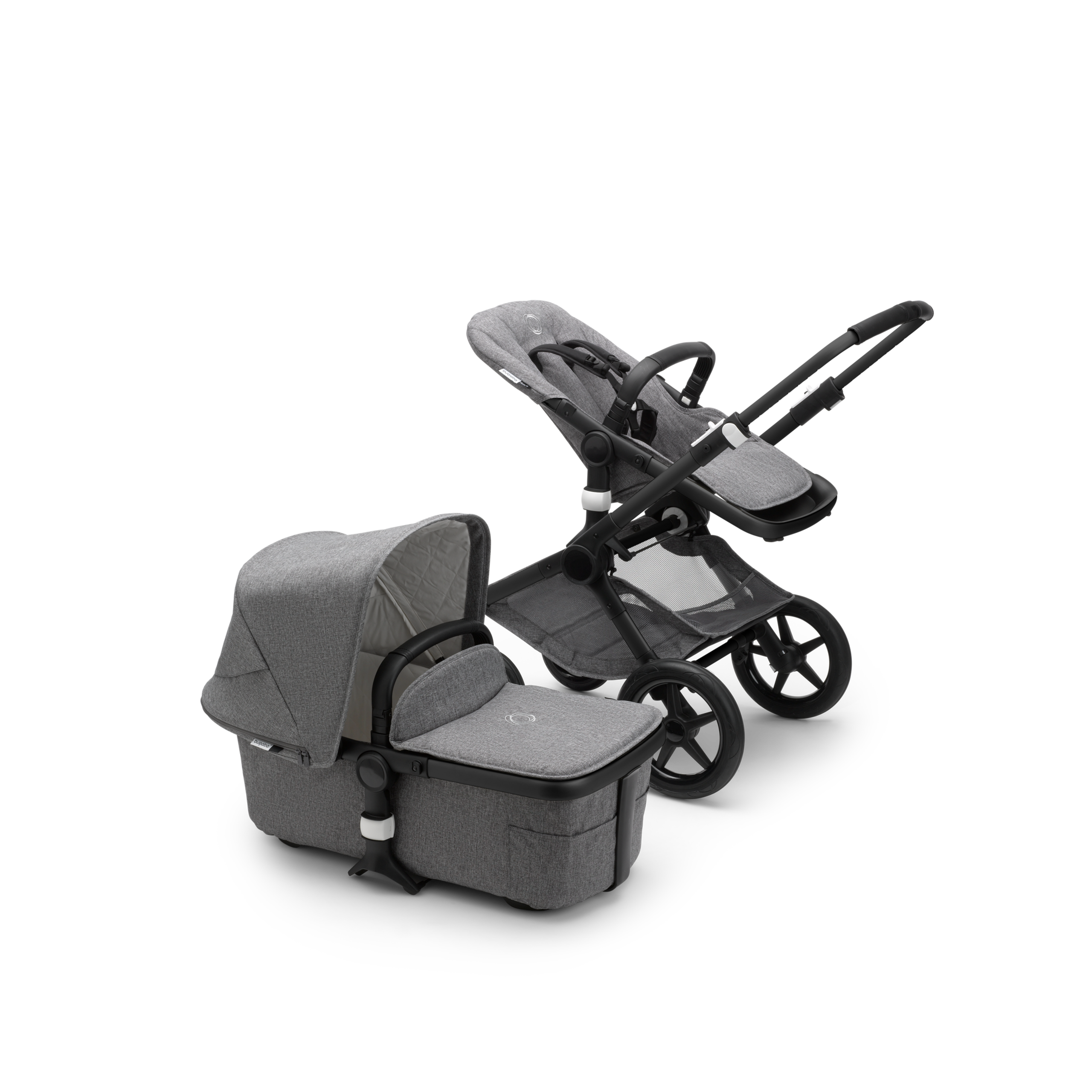 Bugaboo Fox 2 complete | BLACK/GREY MELANGE-GREY MELANGE - Thumbnail Slide 1 van 3