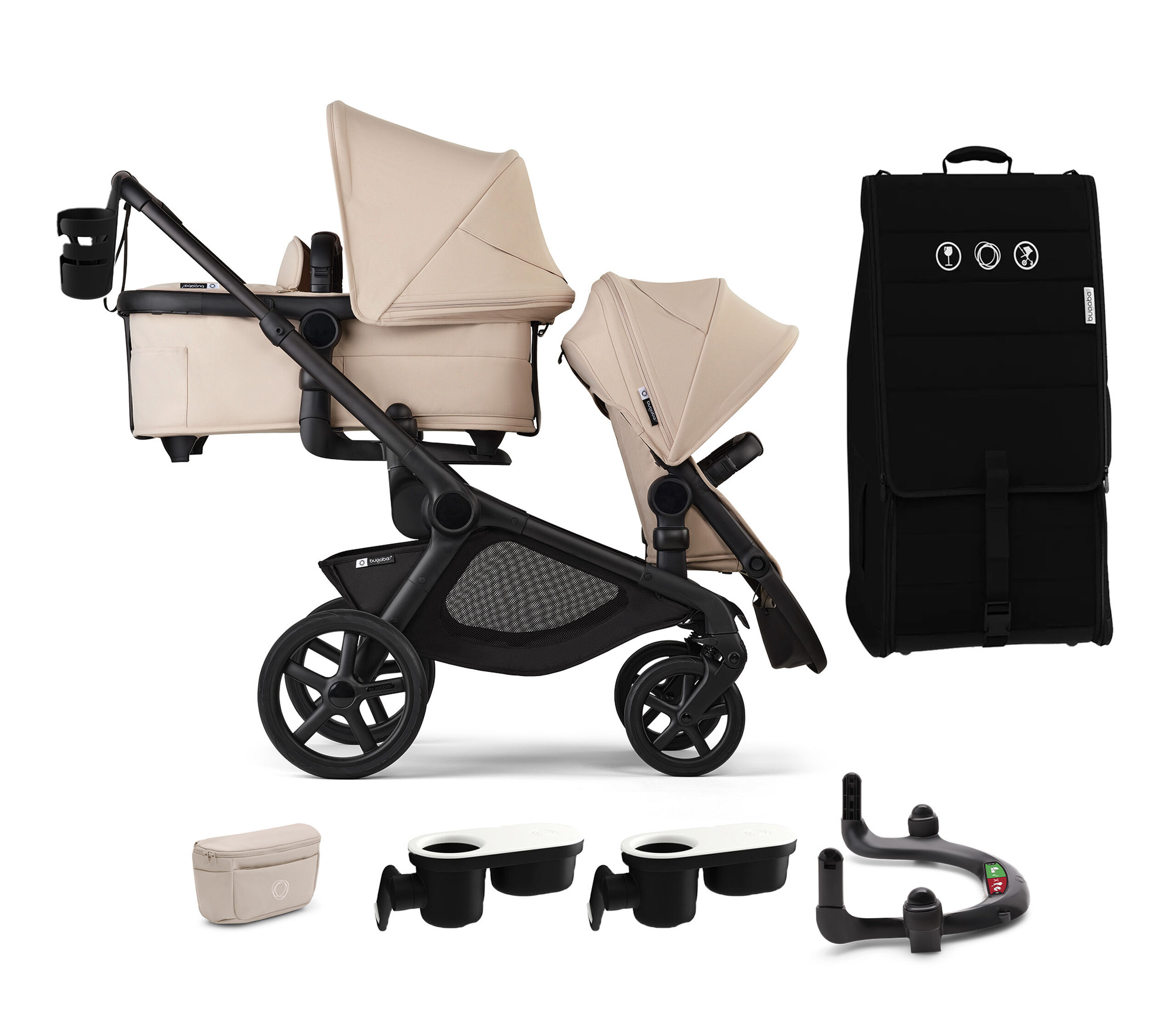 Bugaboo Kangaroo 2-in-1 double stroller Travel-ready Bundle - Thumbnail Slide 1 of 7