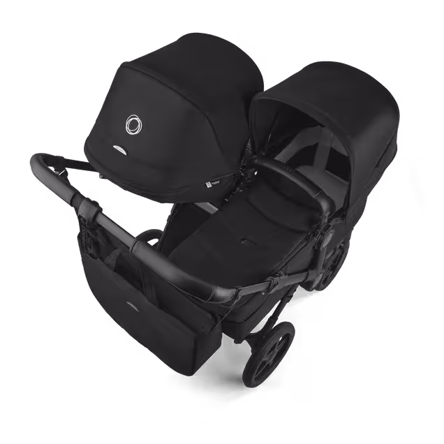 Bugaboo Donkey 6 double pushchair black base, heritage black fabrics, heritage black sun canopy - Main Image Slide 4 of 10