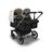 Bugaboo Donkey 5 twin stroller graphite base, midnight black fabrics, misty white sun canopy - Thumbnail Slide 1 of 12