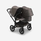 Bugaboo Donkey 3 Duo seat and carrycot pushchair mineral taupe melange sun canopy, mineral taupe melange fabrics, black base