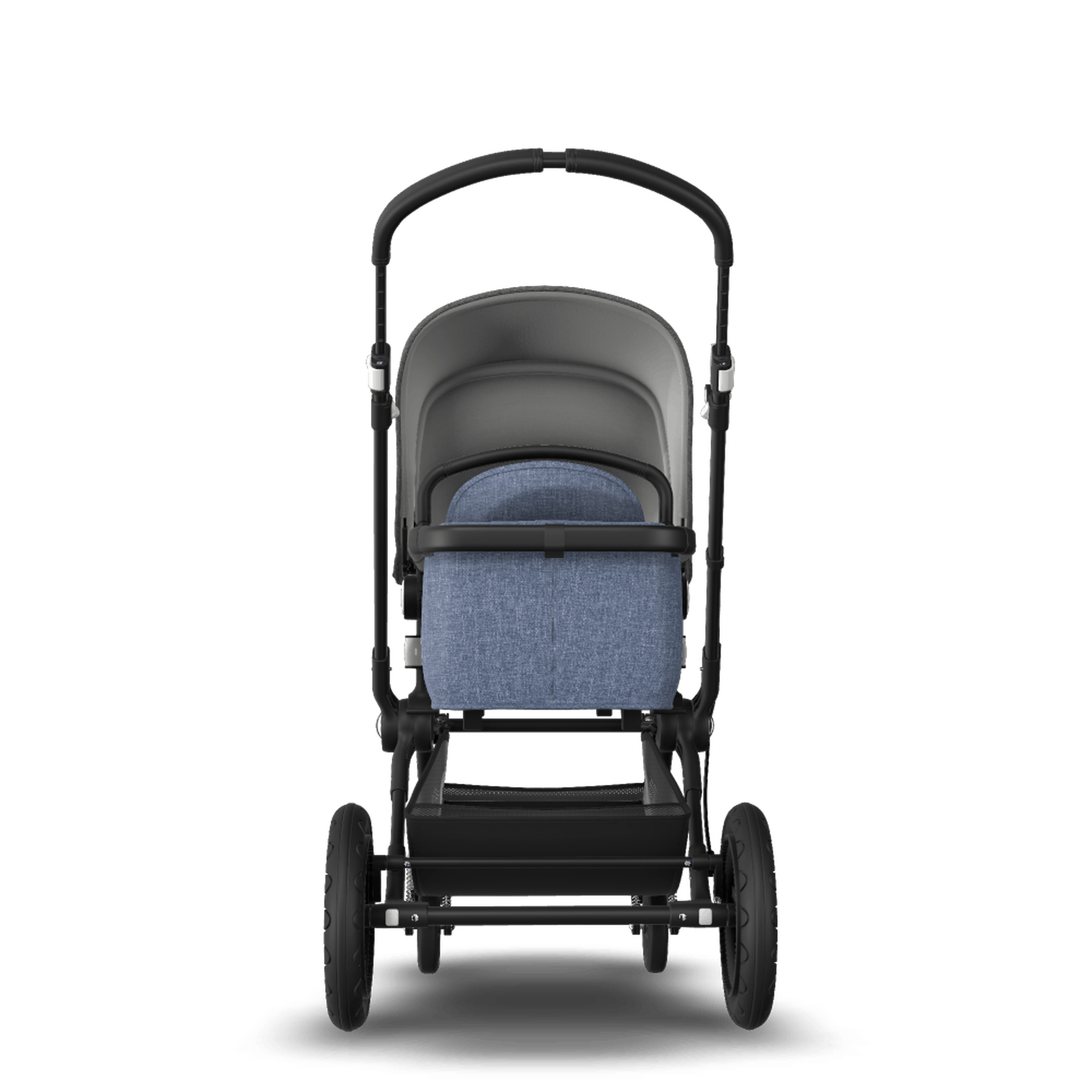 Bugaboo Cameleon3 Plus grey melange sun canopy, blue melange fabrics, black base - Thumbnail Slide 3 of 6