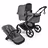 Bugaboo Fox 5 Renew bassinet and seat 2-in-1 stroller, with graphite chassis, Moon Grey fabrics, and Moon Grey sun canopy. - Thumbnail Slide 1 of 12