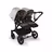 Bugaboo Donkey 5 twin stroller black base, grey mélange fabrics, misty white sun canopy - Thumbnail Slide 3 of 12