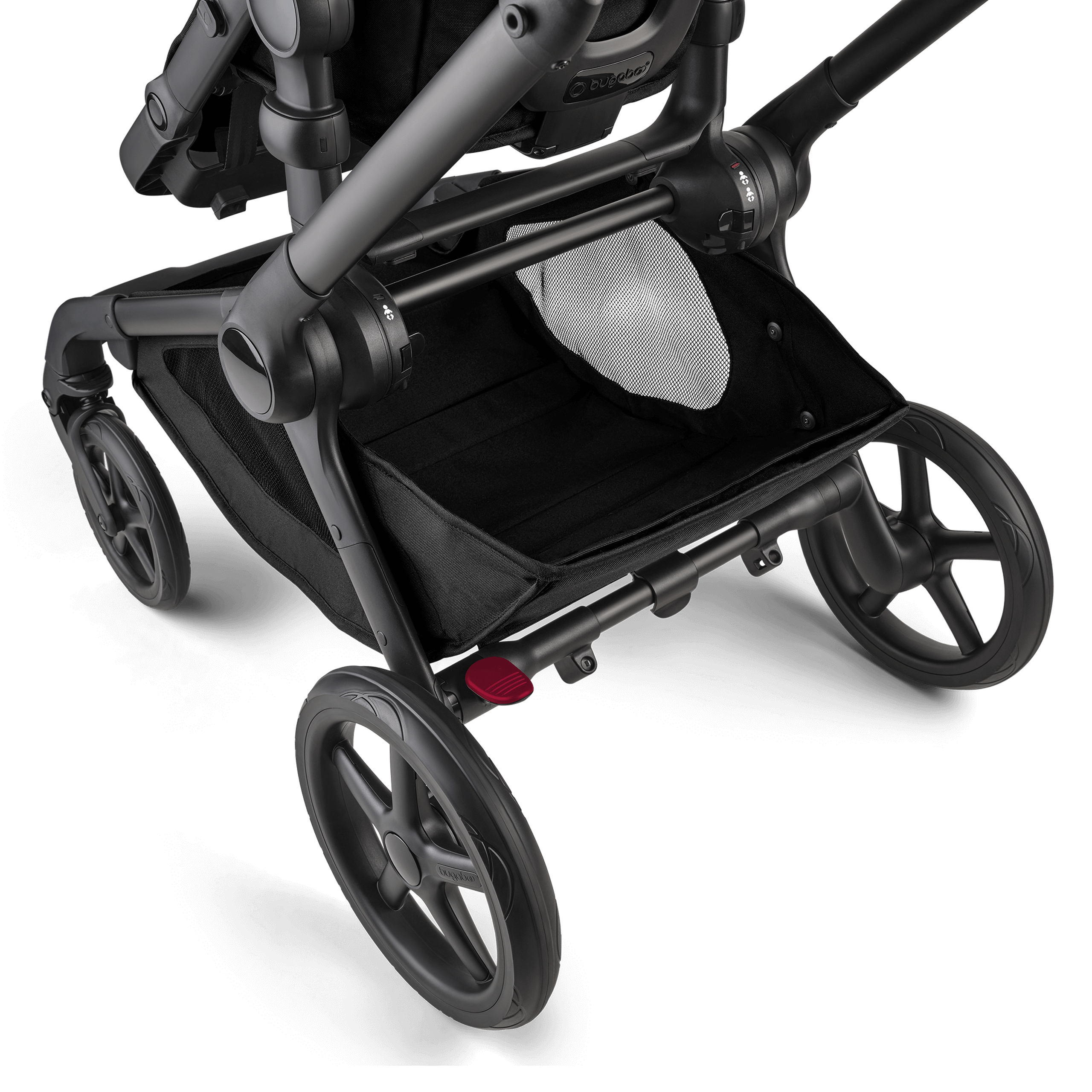 Bugaboo Kangaroo tandem pram black base, moon grey fabrics, moon grey sun canopy - Thumbnail Slide 9 of 18