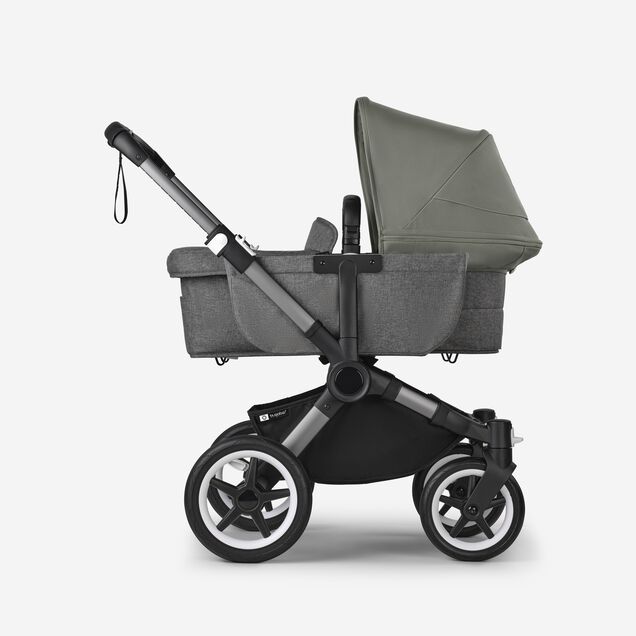 Bugaboo Donkey 5 Mono 2-in-1 stroller graphite base, grey mélange fabrics, forest green sun canopy - Main Image Slide 3 of 12