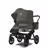 Bugaboo Donkey 5 Duo double stroller black base, grey mélange fabrics, forest green sun canopy - Thumbnail Slide 3 of 11