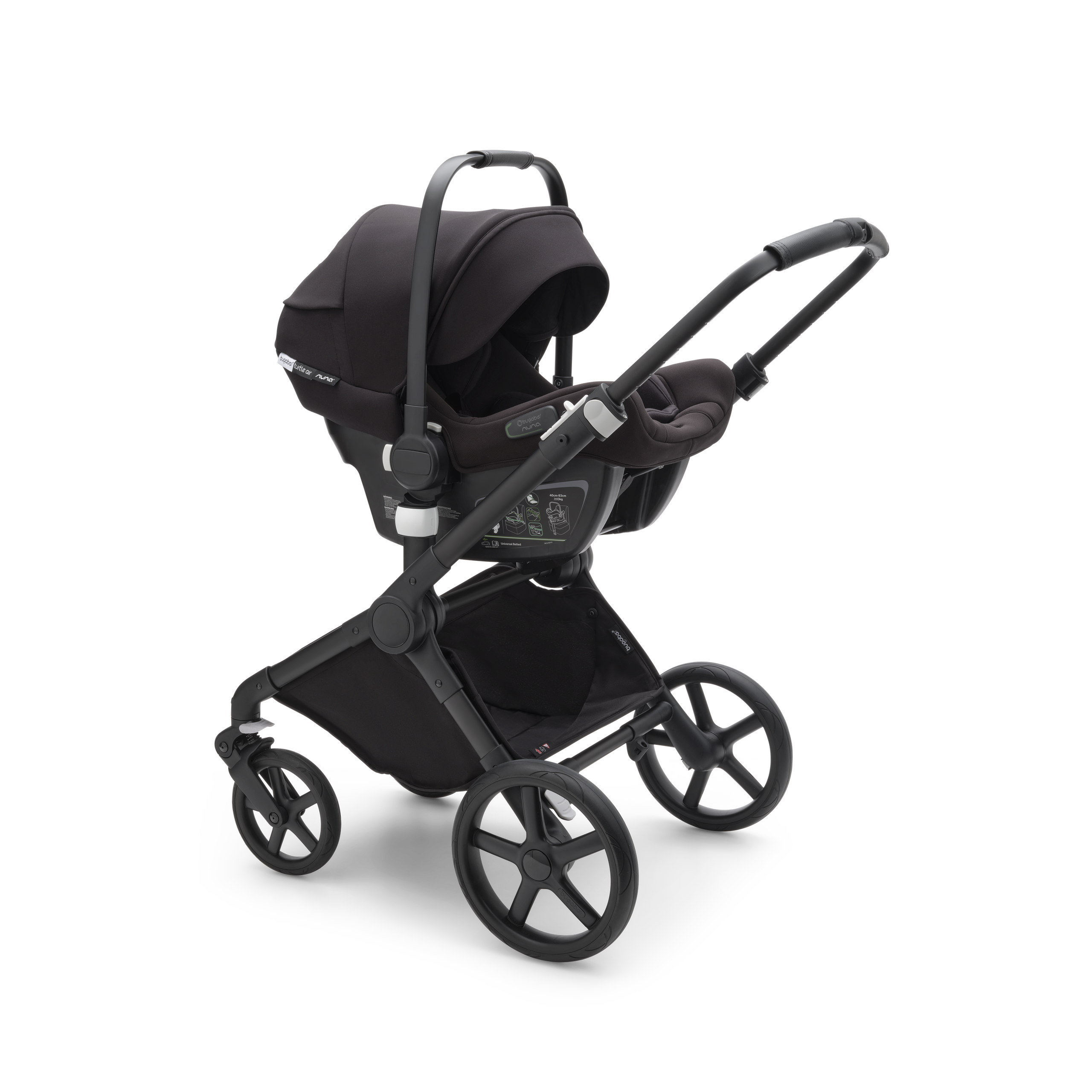 Bugaboo Fox 5 2-in-1 stroller black base, midnight black fabrics, desert taupe sun canopy - Thumbnail Slide 11 of 12