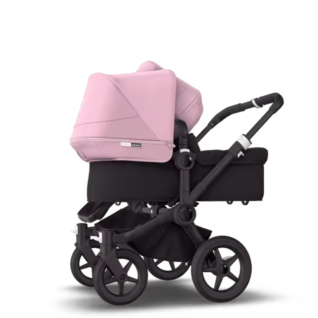 Bugaboo Donkey 3 Duo seat and bassinet stroller soft pink sun canopy, black fabrics, black base - Main Image Slide 2 of 5