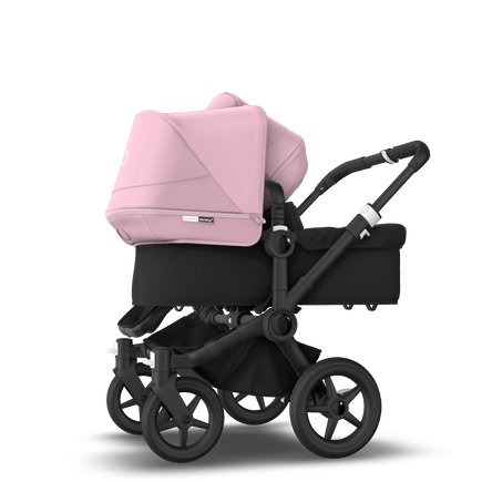 Bugaboo Donkey 3 Duo seat and bassinet stroller soft pink sun canopy, black fabrics, black base - view 2