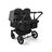 Bugaboo Donkey 5 twin stroller black base, midnight black fabrics, grey mélange sun canopy - Thumbnail Slide 1 of 12