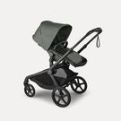 Bugaboo Kangaroo seat-only stroller black base, forest green fabrics, forest green sun canopy