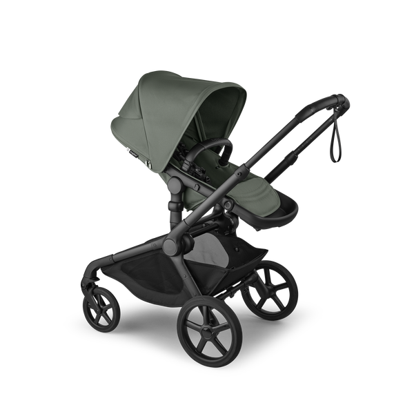 Bugaboo Kangaroo seat-only stroller black base, forest green fabrics, forest green sun canopy