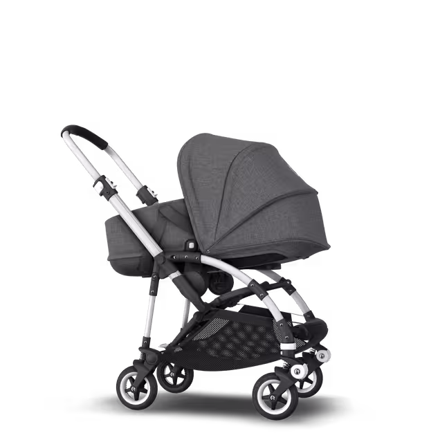 Bugaboo Bee 5 travel system grey melange sun canopy, grey melange fabrics, aluminium base - Main Image Slide 5 of 18