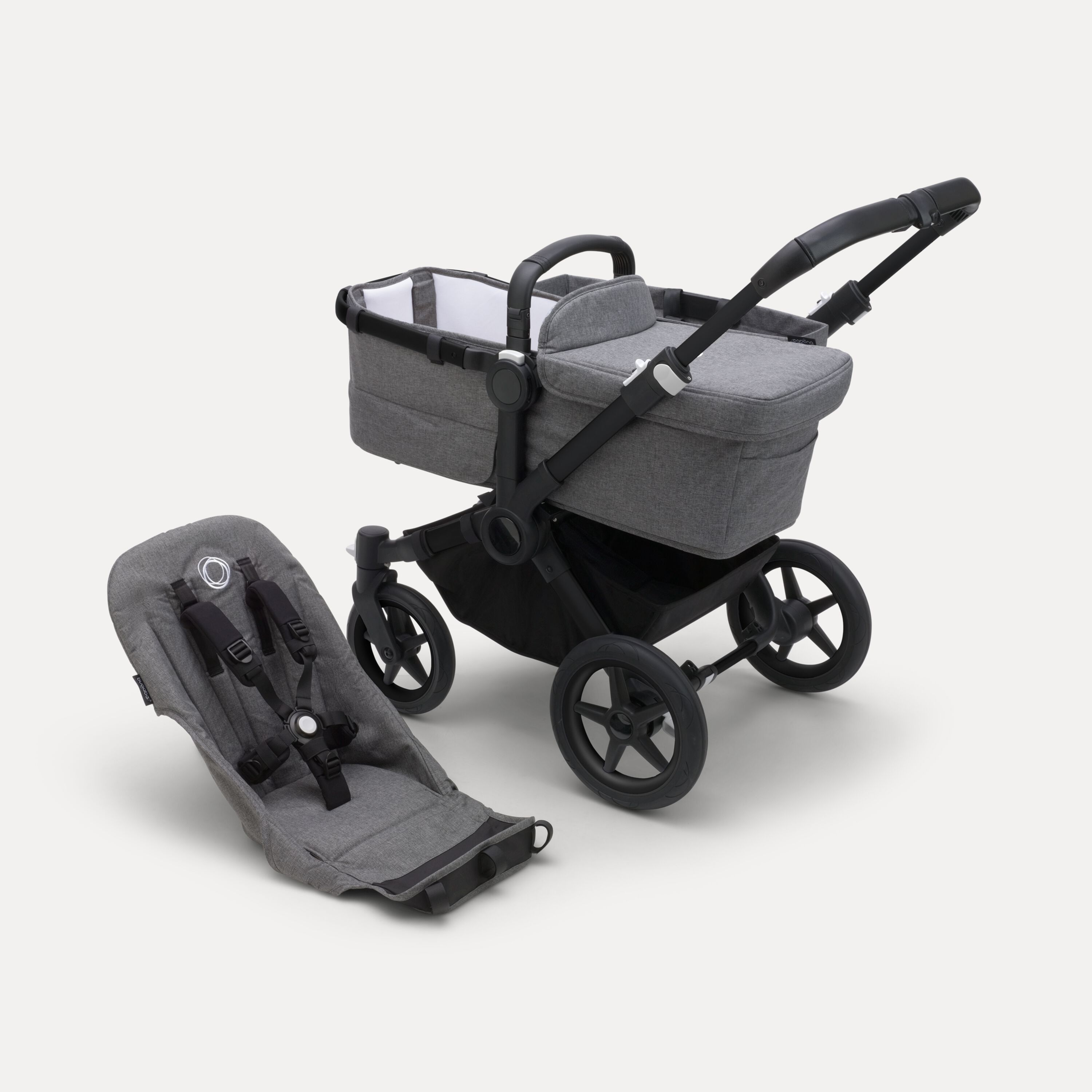 Refurbished Bugaboo Donkey 5 base RW fabric US BLACK/ GREY MÉLANGE - Main Modal Image Slide 1 of 1
