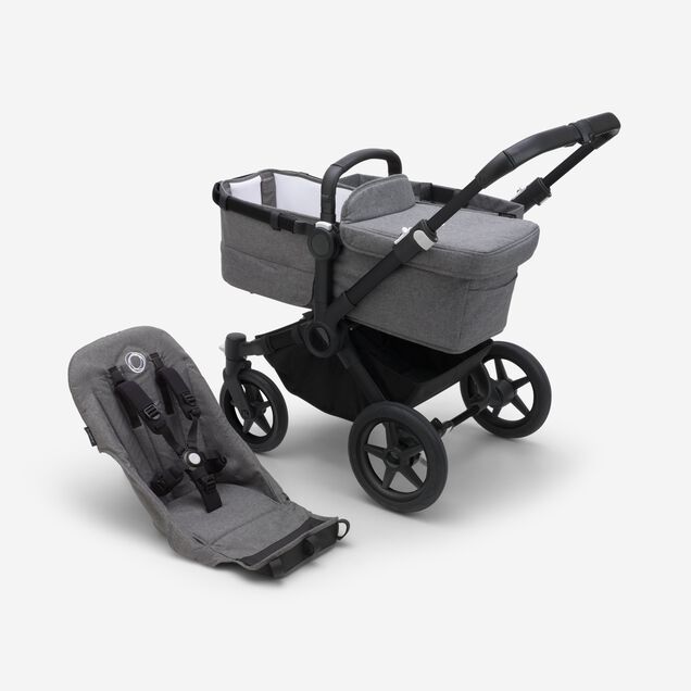 Refurbished Bugaboo Donkey 5 base RW fabric US BLACK/ GREY MÉLANGE - Main Image Slide 1 of 1