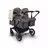 Bugaboo Donkey 5 twin stroller graphite base, grey mélange fabrics, misty white sun canopy - Thumbnail Slide 1 of 12