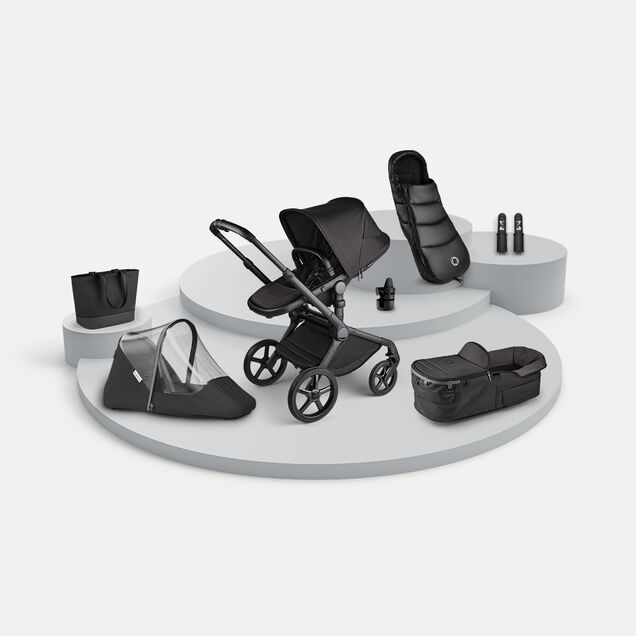 Bugaboo Fox 5 Noir Unverzichtbare Kinderwagen-Sets Tiefschwarz - Main Image Slide 1 of 7