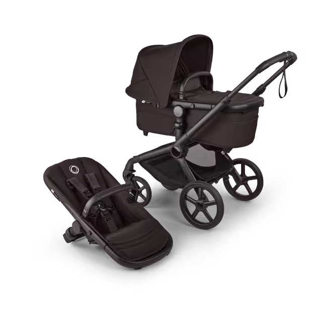 Bugaboo Fox 5 Renew 2-in-1 pushchair black base, cocoa brown fabrics, cocoa brown sun canopy - Main Image Slide 1 of 12
