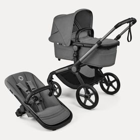 Bugaboo Fox 5 Renew 2-in-1 pushchair graphite base, moon grey fabrics, moon grey sun canopy