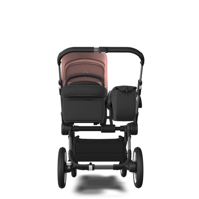Bugaboo Donkey 5 Mono bassinet and seat stroller graphite base, midnight black fabrics, morning pink sun canopy - Main Image Slide 3 of 13