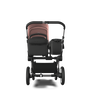 Bugaboo Donkey 5 Mono bassinet and seat stroller graphite base, midnight black fabrics, morning pink sun canopy - Thumbnail Slide 3 of 13