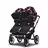 Bugaboo Donkey 5 twin stroller graphite base, midnight black fabrics, animal explorer pink/red sun canopy - Thumbnail Slide 2 van 12