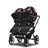 Bugaboo Donkey 5 twin stroller graphite base, midnight black fabrics, animal explorer pink/red sun canopy - Thumbnail Slide 2 of 12