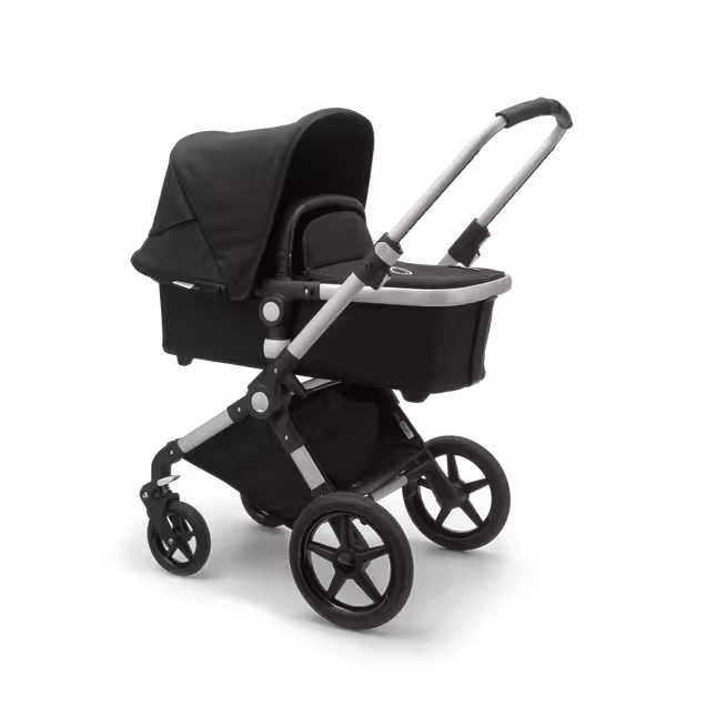 Bugaboo Lynx seat and carrycot pushchair black sun canopy, black fabrics, aluminium base - Main Image Slide 1 of 2