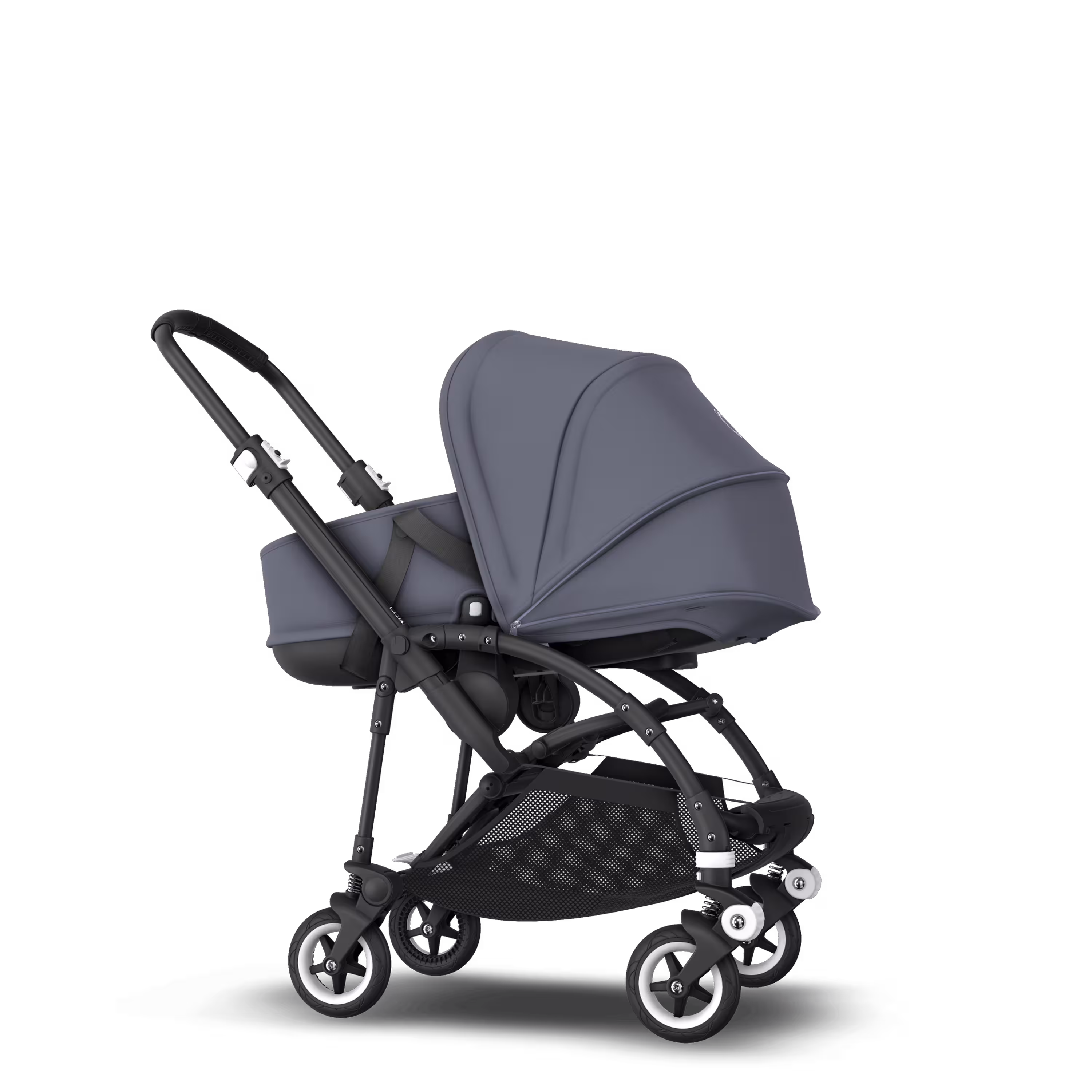 Bugaboo Bee 5 travel system steel blue sun canopy, steel blue fabrics, black base - Main Modal Image Slide 6 of 16