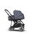 Bugaboo Bee 5 travel system steel blue sun canopy, steel blue fabrics, black base - Thumbnail Slide 6 of 16