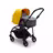 Bugaboo Bee 6 bassinet and seat stroller lemon yellow sun canopy, grey mélange fabrics, black base - Thumbnail Slide 1 of 3
